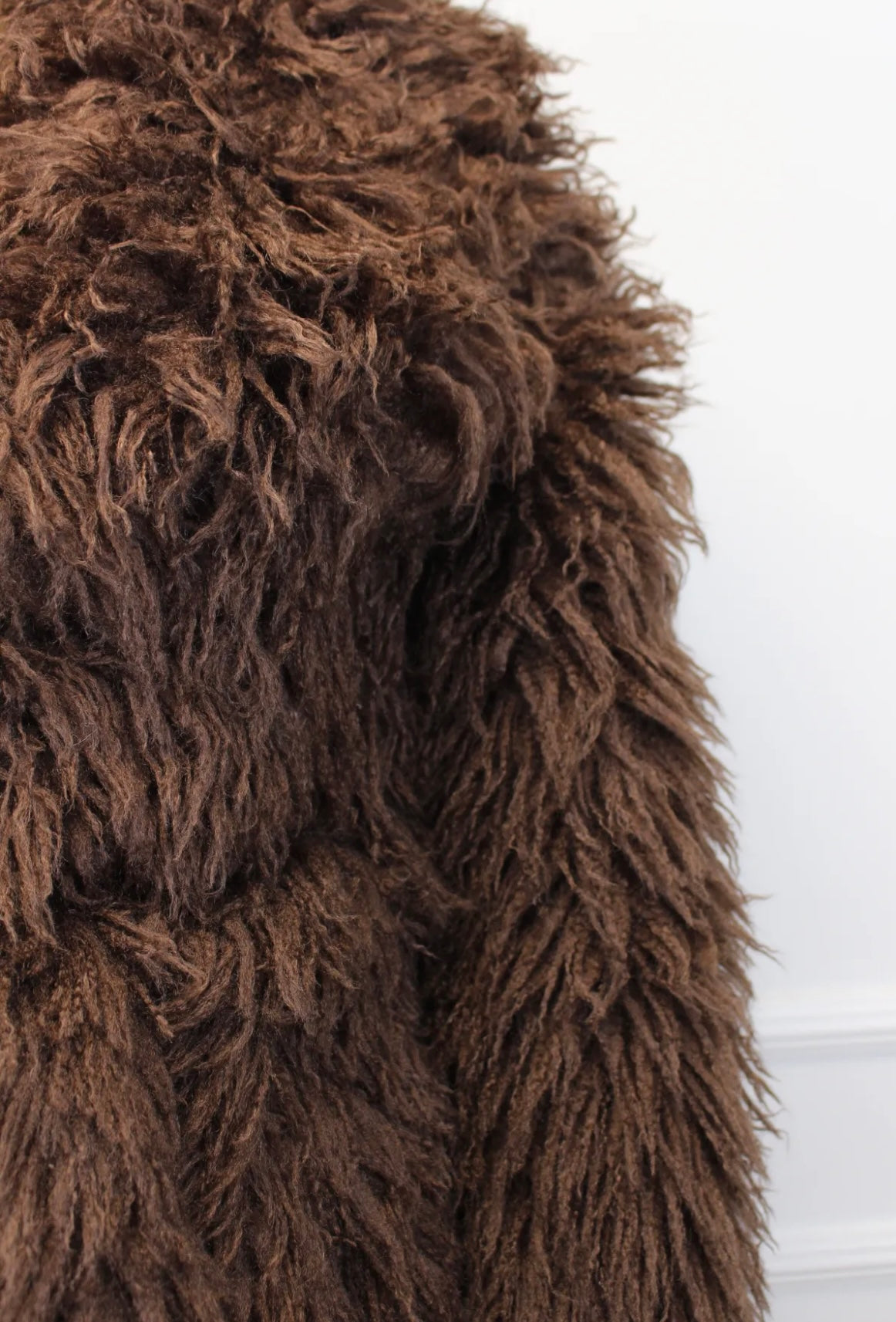 Faux fur coat in brown tone