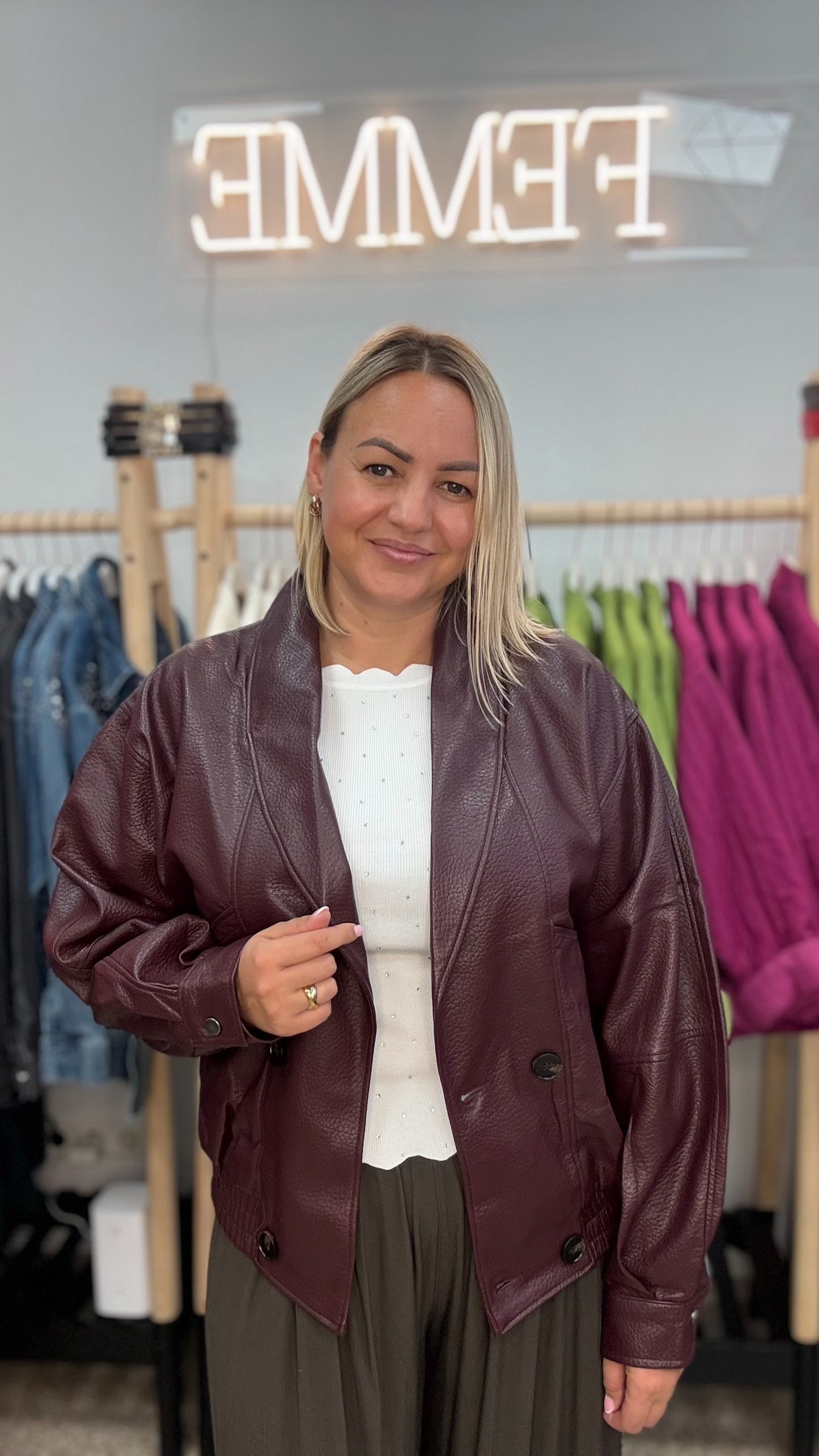 Faux leather jacket