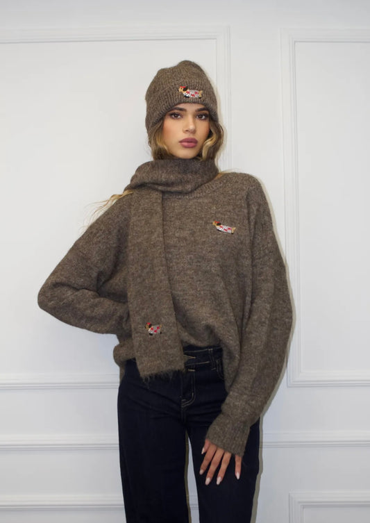 Komplekts 3 in 1 brūnā krāsā