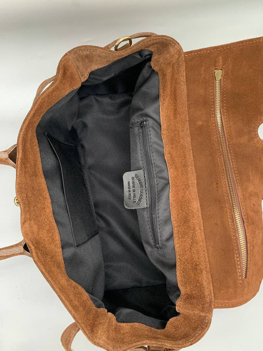Brown suede bag