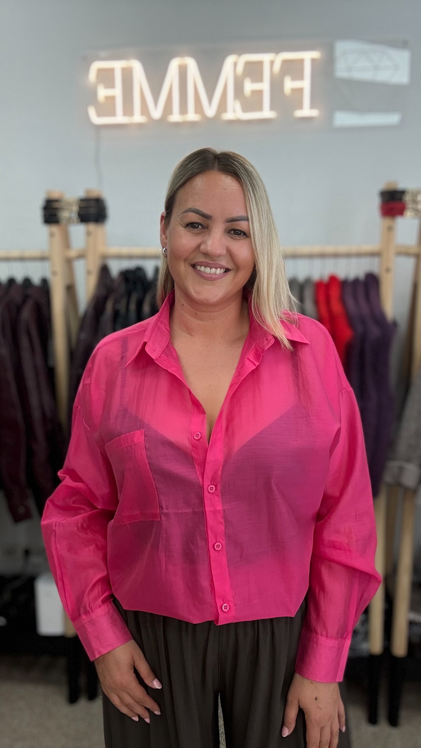 Silk blouse pink color