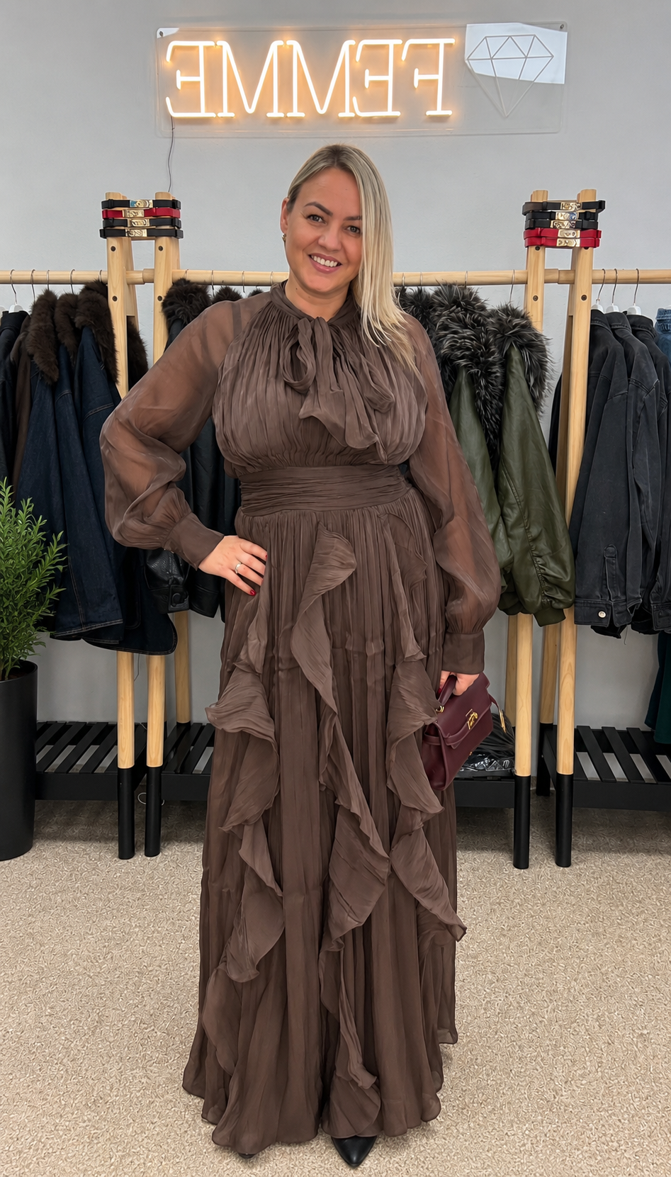 Brown color dress