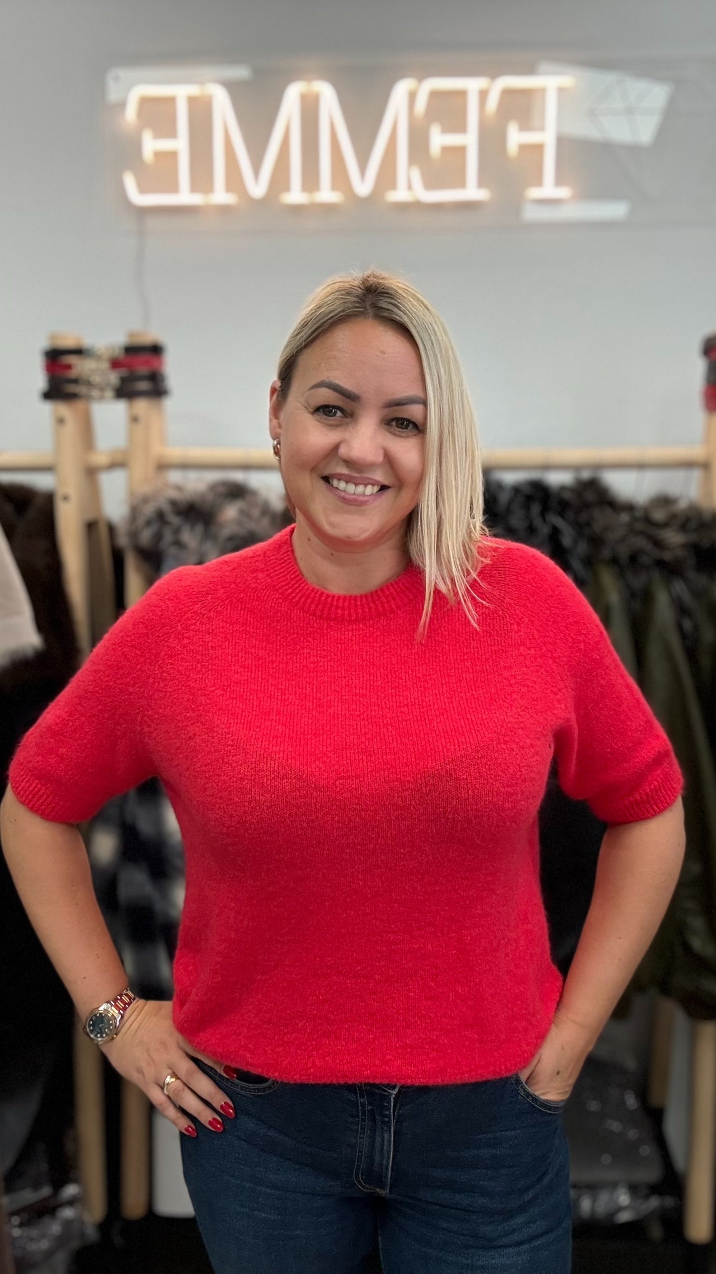 Raspberry toned sweater