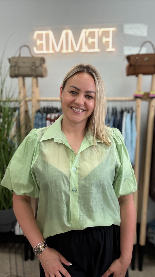 Tencel blouse green color