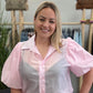 Tencel blouse pink color