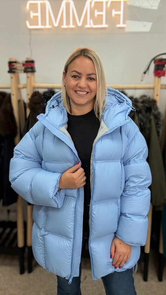 Winter down jacket blu color