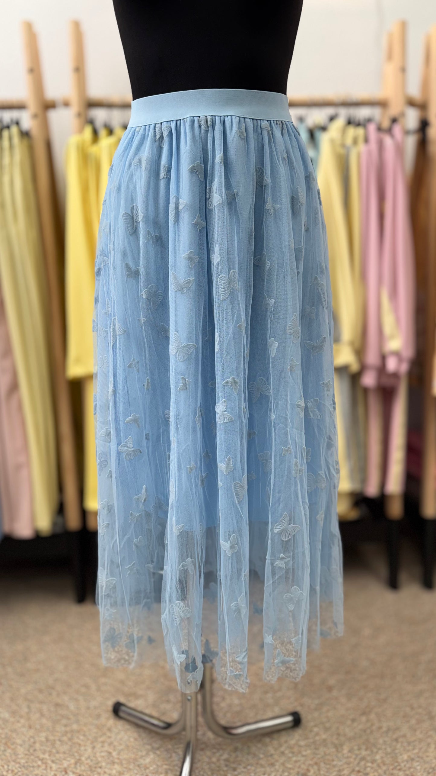 Синяя юбка из тюля 