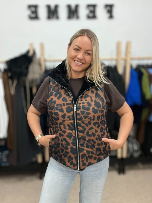 Divpusīga Leoparda veste 