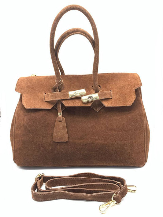 Brown suede bag