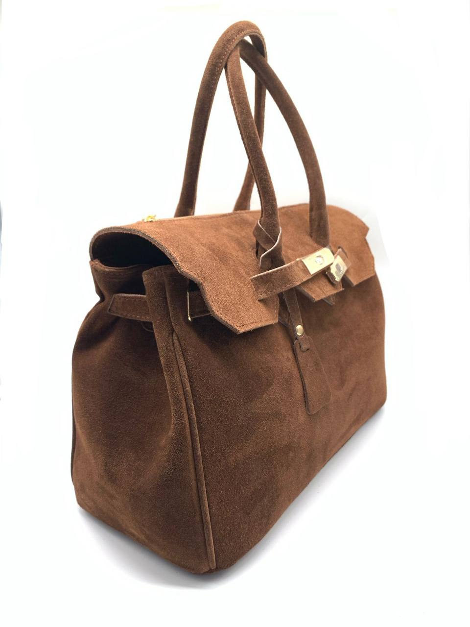 Brown suede bag
