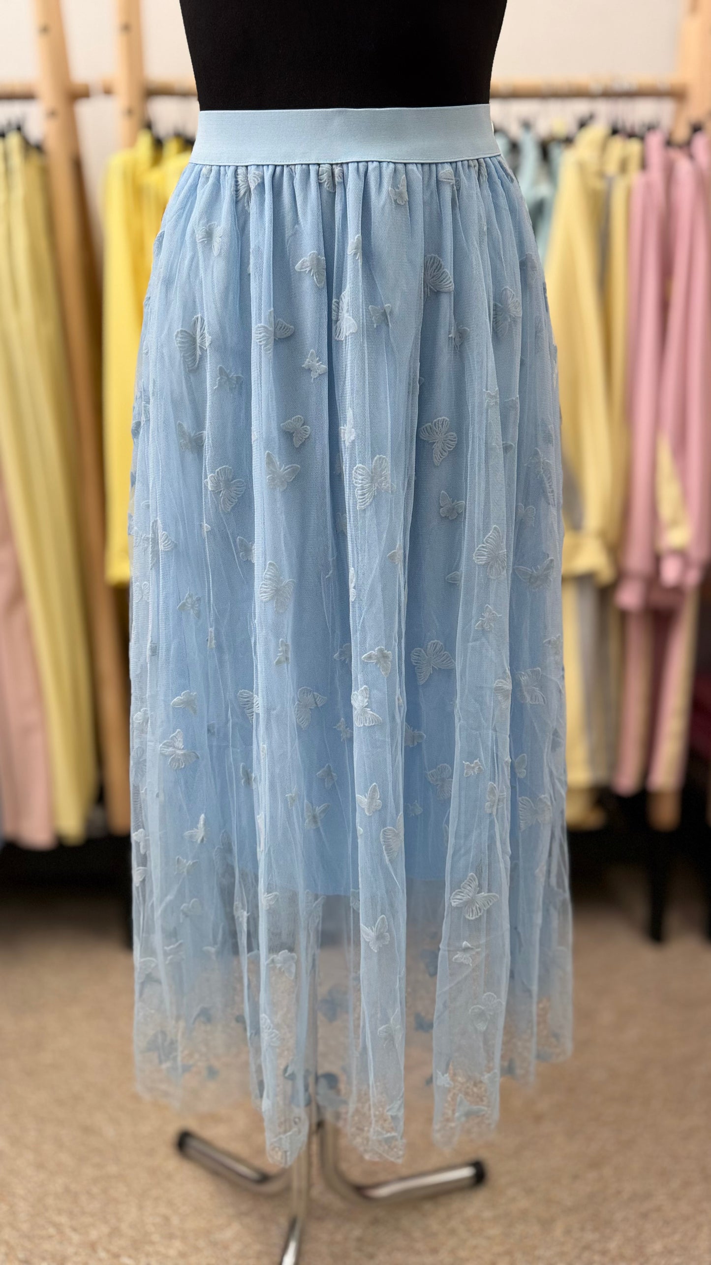 Синяя юбка из тюля 