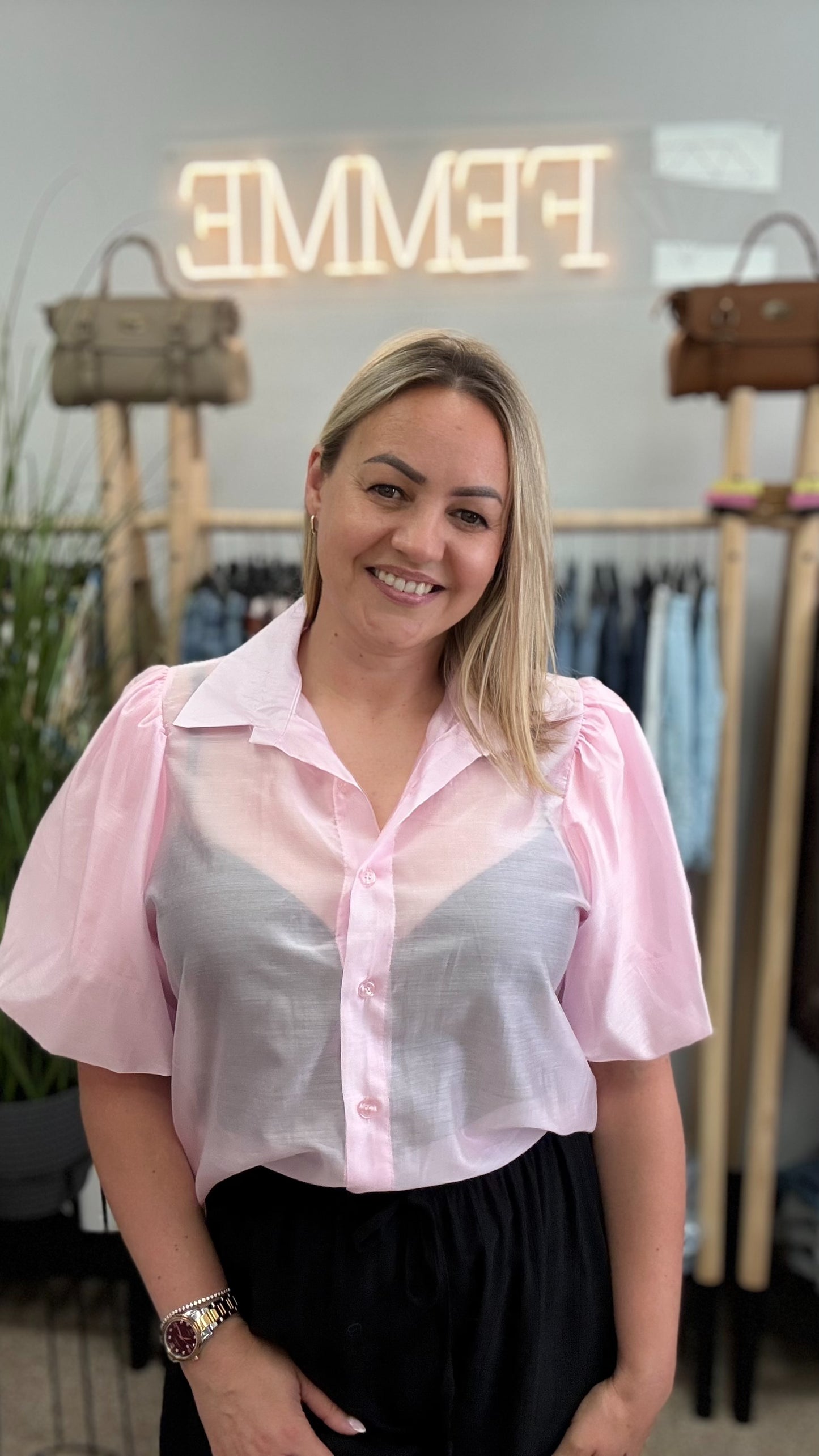 Tencel blouse pink color
