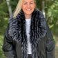 Faux leather jacket with faux fur black color