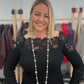 Lace top black color