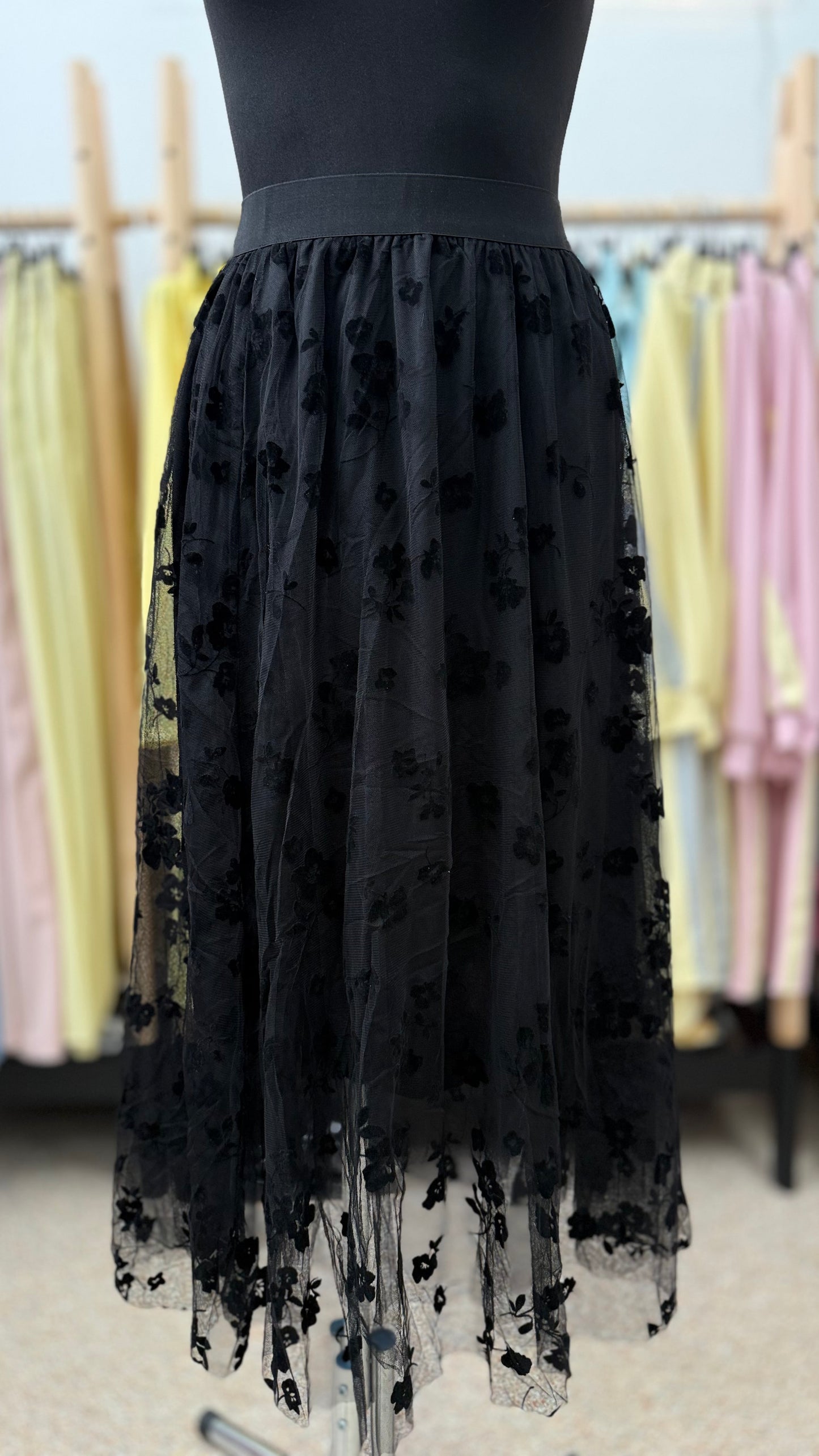 Черная фатиновая юбка