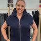 Blue Knitted Zip-Up Vest