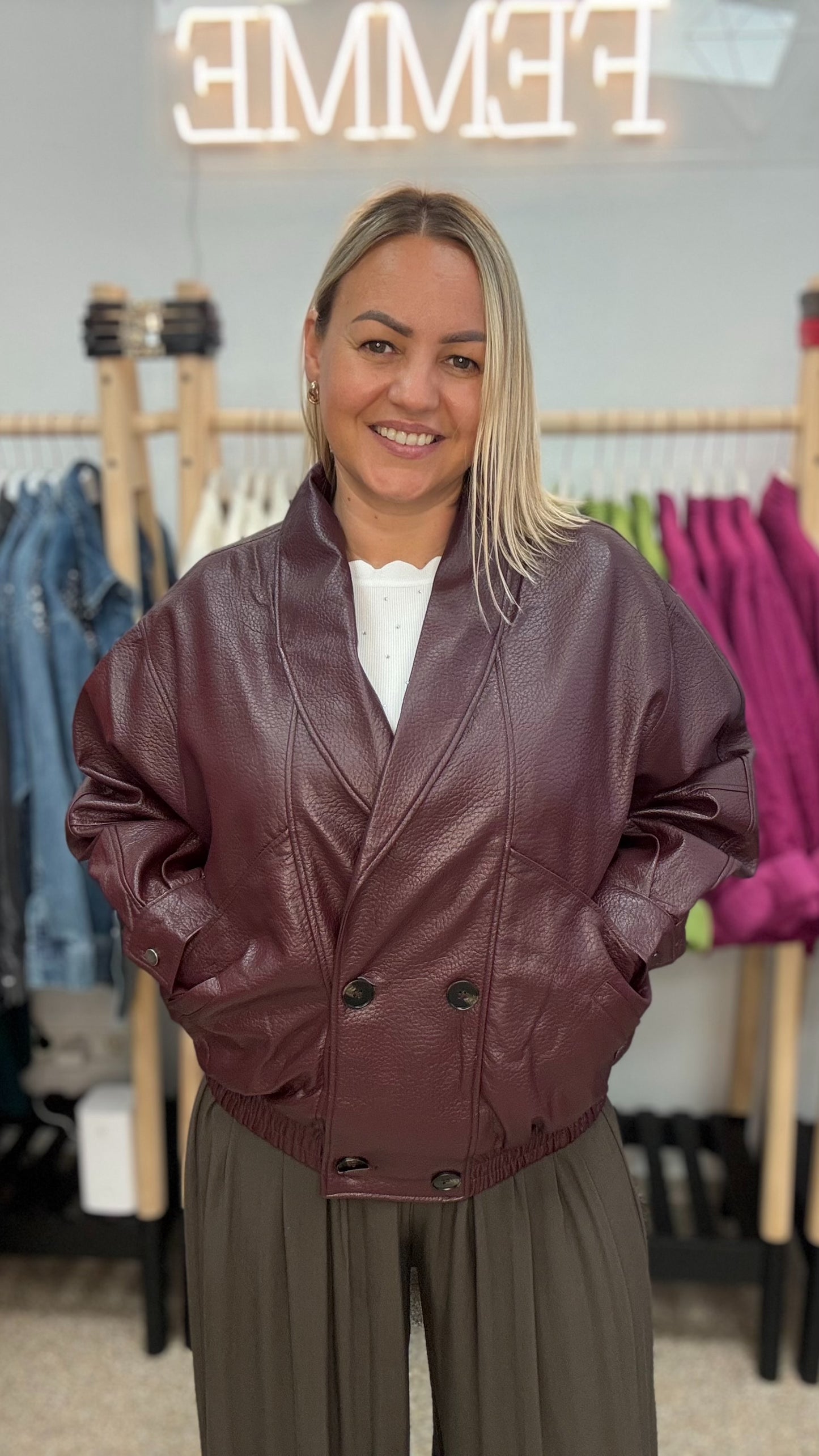 Faux leather jacket