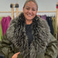 Faux leather jacket haki color