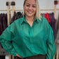 Silk blouse green color