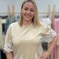 Beige T-shirt with lace