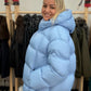 Winter down jacket blu color