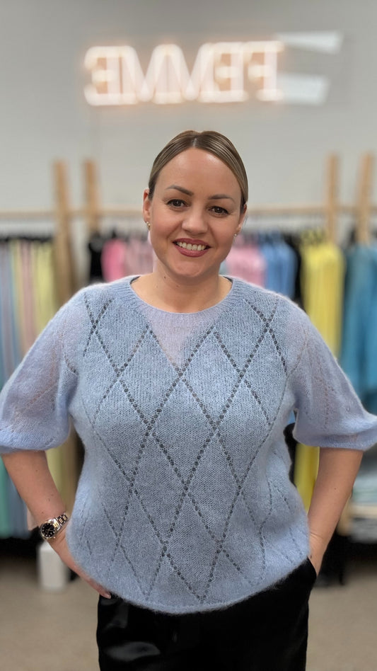 KId mohēras džemperis gaiši zilā tonī 