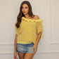 Свитер с короткими рукавами, жёлтого цвета 