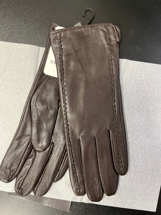 Eko ādas cimdi brūnā tonī 